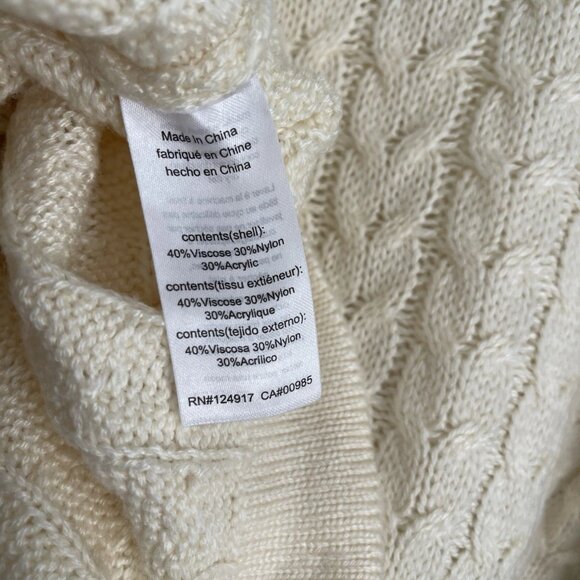 Danielle Bernstein WeWoreWhat Ivory Cable Knit Cropped Sweater - Picture 5 of 7